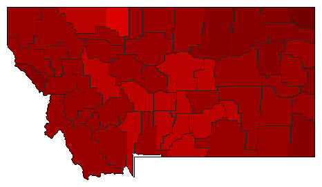 1940 Montana County Map of General Election Results for Senator