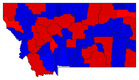 1940 Montana County Map of General Election Results for Governor