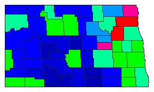 1940 North Dakota County Map of General Election Results for Senator