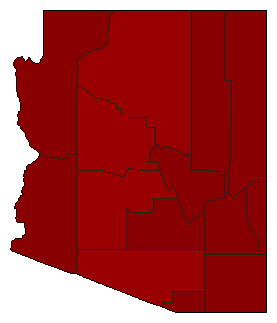 1940 Arizona County Map of General Election Results for Secretary of State