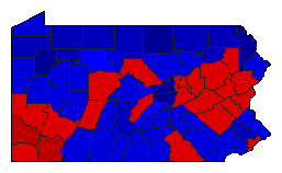 1940 Pennsylvania County Map of General Election Results for Senator