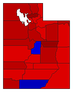 1940 Utah County Map of General Election Results for Senator