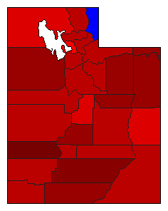 1940 Utah County Map of Democratic Primary Election Results for Senator