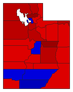 1940 Utah County Map of General Election Results for Secretary of State