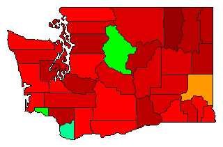 1940 Washington County Map of Democratic Primary Election Results for Governor