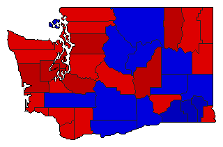 1940 Washington County Map of General Election Results for Lt. Governor