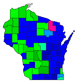 1940 Wisconsin County Map of General Election Results for Governor