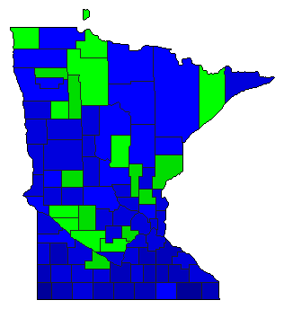 1942 Minnesota County Map of General Election Results for Governor
