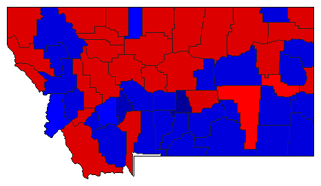 1942 Montana County Map of General Election Results for Senator