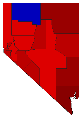 1942 Nevada County Map of General Election Results for Governor