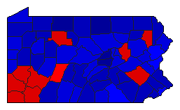 1942 Pennsylvania County Map of General Election Results for Governor