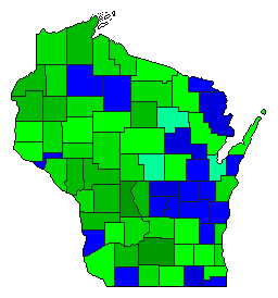 1942 Wisconsin County Map of General Election Results for Governor