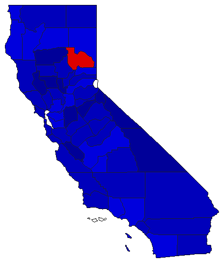 1942 California County Map of General Election Results for Governor
