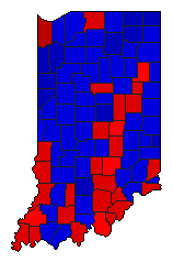 1944 Indiana County Map of General Election Results for Senator