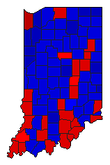 1944 Indiana County Map of General Election Results for Governor