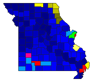 1944 Missouri County Map of Republican Primary Election Results for Senator