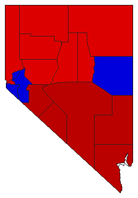 1944 Nevada County Map of General Election Results for Senator