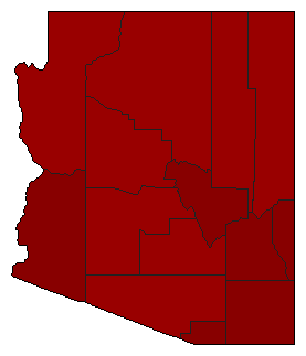 1944 Arizona County Map of General Election Results for State Auditor