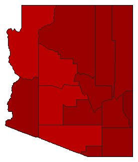 1944 Arizona County Map of General Election Results for Senator