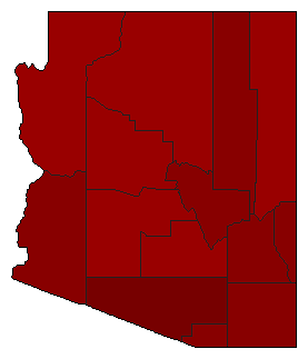 1944 Arizona County Map of General Election Results for Governor