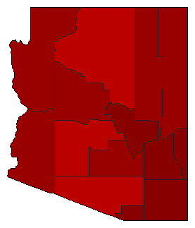 1944 Arizona County Map of General Election Results for State Treasurer