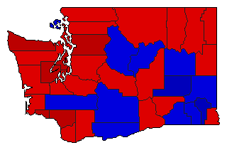 1944 Washington County Map of General Election Results for Senator