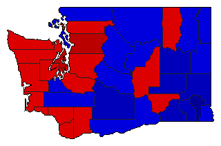 1944 Washington County Map of General Election Results for Governor