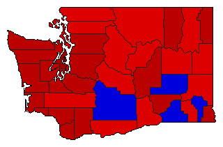 1944 Washington County Map of General Election Results for Secretary of State