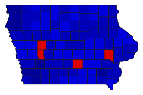 1946 Iowa County Map of General Election Results for Lt. Governor