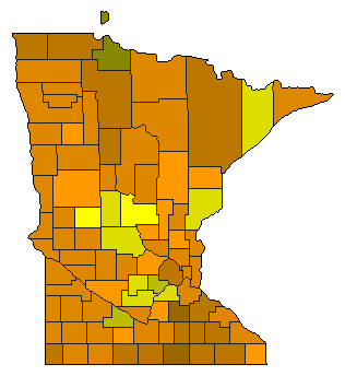 1946 Minnesota County Map of Republican Primary Election Results for Senator