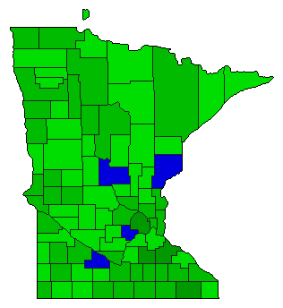 1946 Minnesota County Map of Republican Primary Election Results for Governor