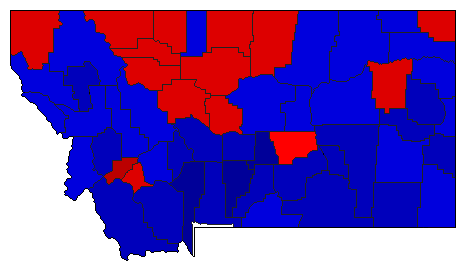 1946 Montana County Map of General Election Results for Senator