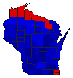 1946 Wisconsin County Map of General Election Results for Governor