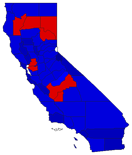 1946 California County Map of General Election Results for Senator