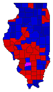 1948 Illinois County Map of General Election Results for Senator
