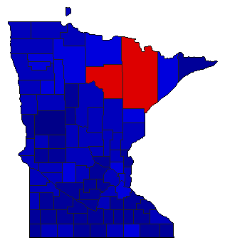 1948 Minnesota County Map of General Election Results for Secretary of State