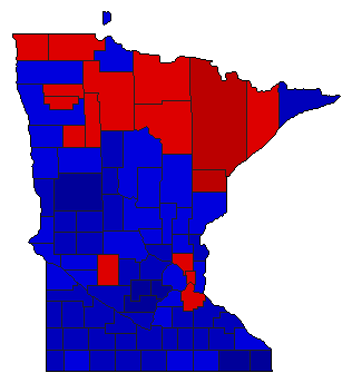 1948 Minnesota County Map of General Election Results for State Treasurer