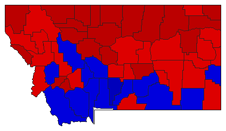 1948 Montana County Map of General Election Results for Senator