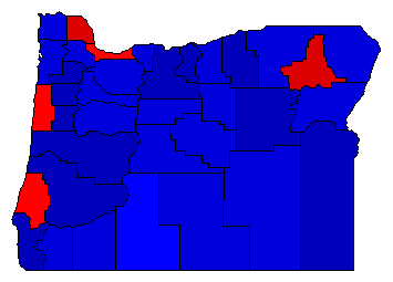 1948 Oregon County Map of Special Election Results for Governor