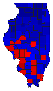 1950 Illinois County Map of General Election Results for Senator