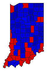 1950 Indiana County Map of General Election Results for Senator