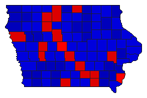 1950 Iowa County Map of General Election Results for Senator