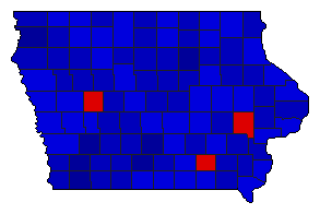 1950 Iowa County Map of General Election Results for Governor