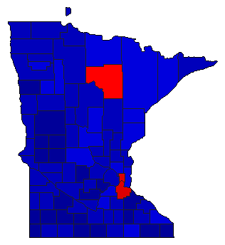 1950 Minnesota County Map of General Election Results for Governor