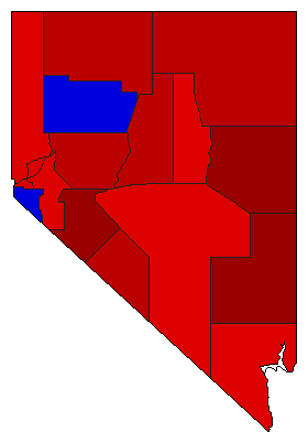 1950 Nevada County Map of General Election Results for Senator
