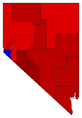 1950 Nevada County Map of General Election Results for Secretary of State
