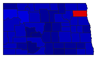1950 North Dakota County Map of General Election Results for Senator