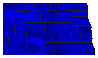 1950 North Dakota County Map of General Election Results for Governor
