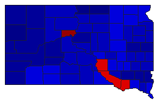 1950 South Dakota County Map of General Election Results for Senator