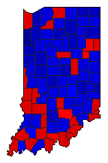 1952 Indiana County Map of General Election Results for Senator